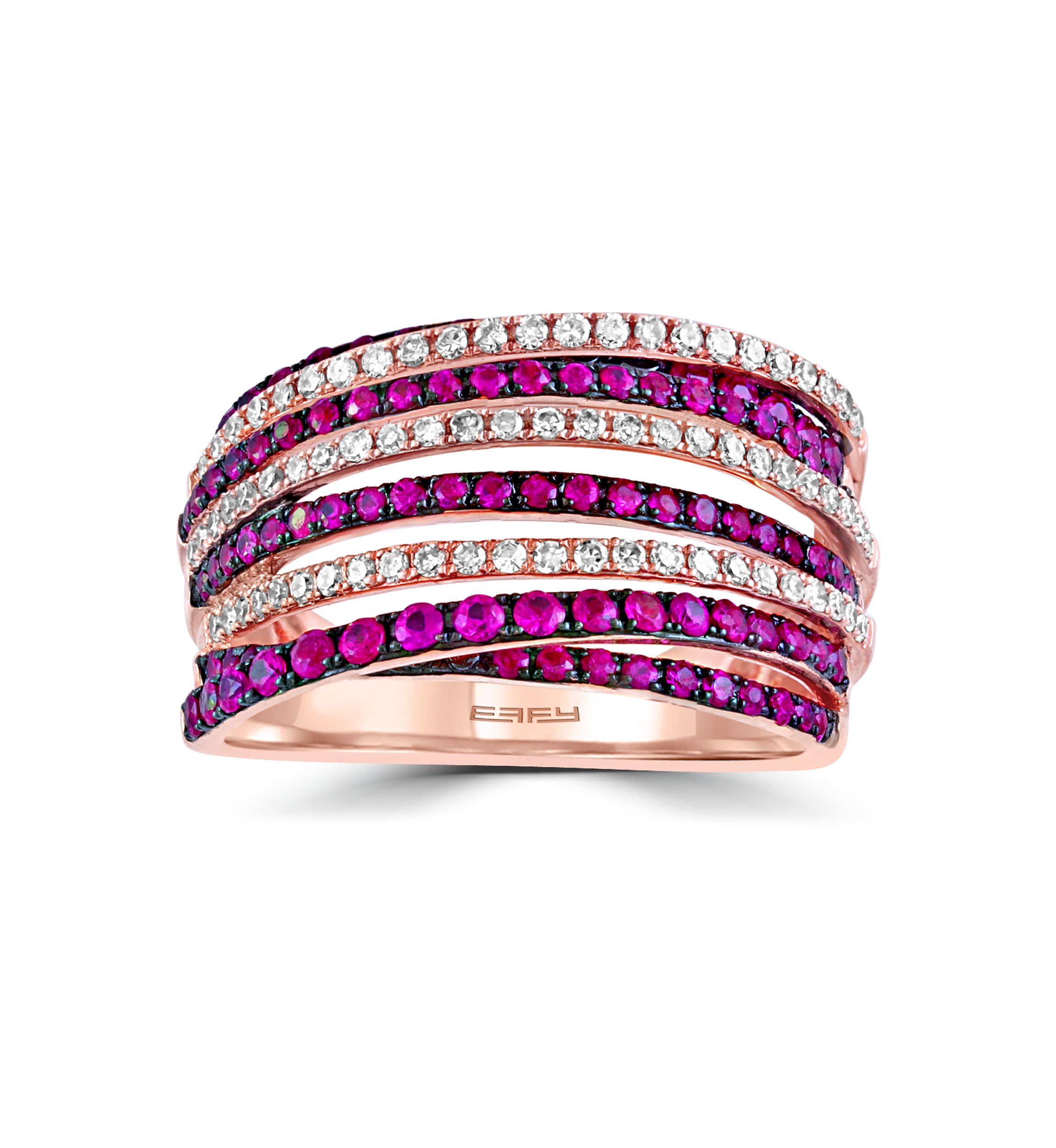 1/3 ct. t.w. Diamond and 3/4 ct. t.w. Ruby Ring in 14K Rose Gold