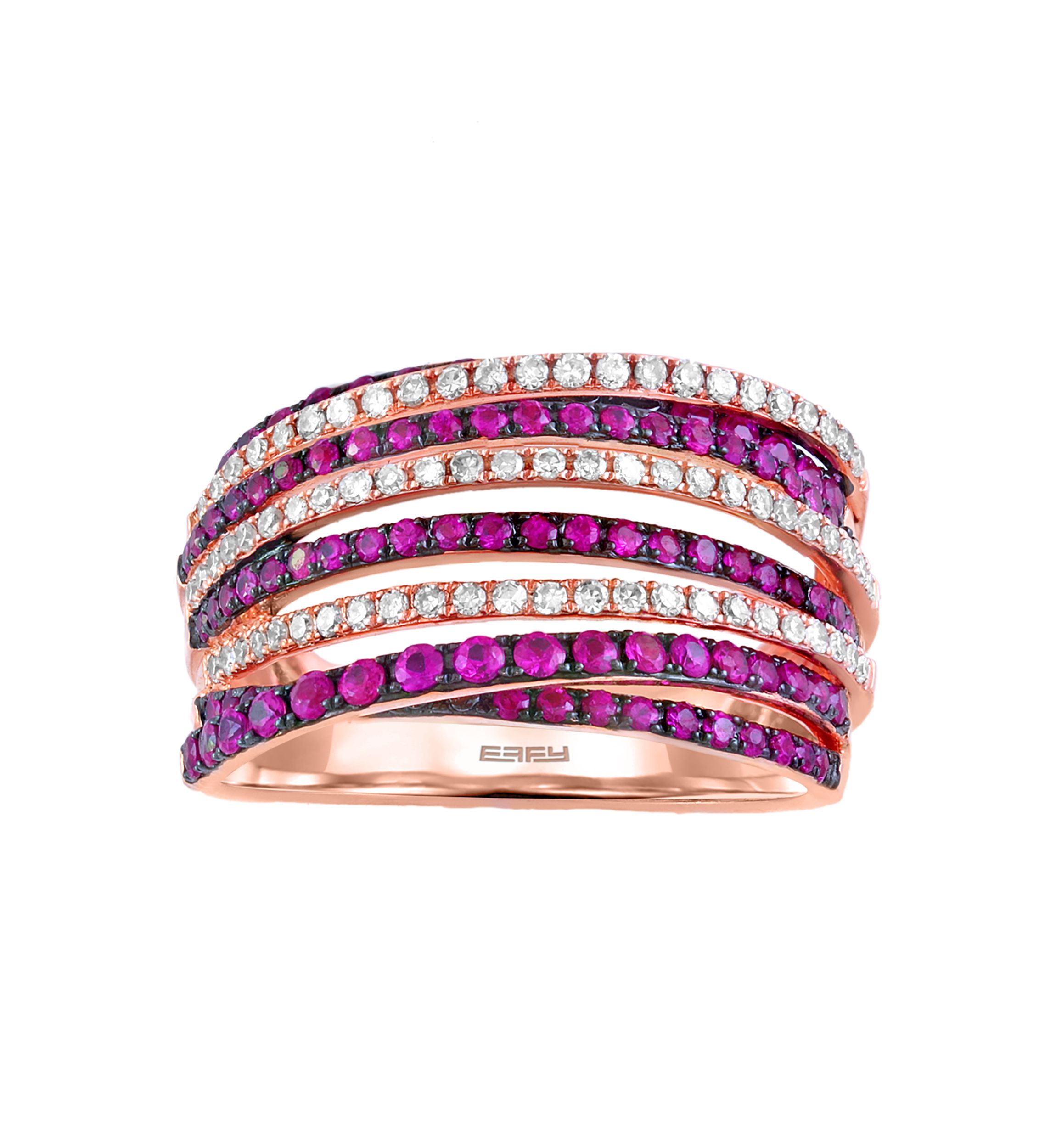1/3 ct. t.w. Diamond and 3/4 ct. t.w. Ruby Ring in 14K Rose Gold