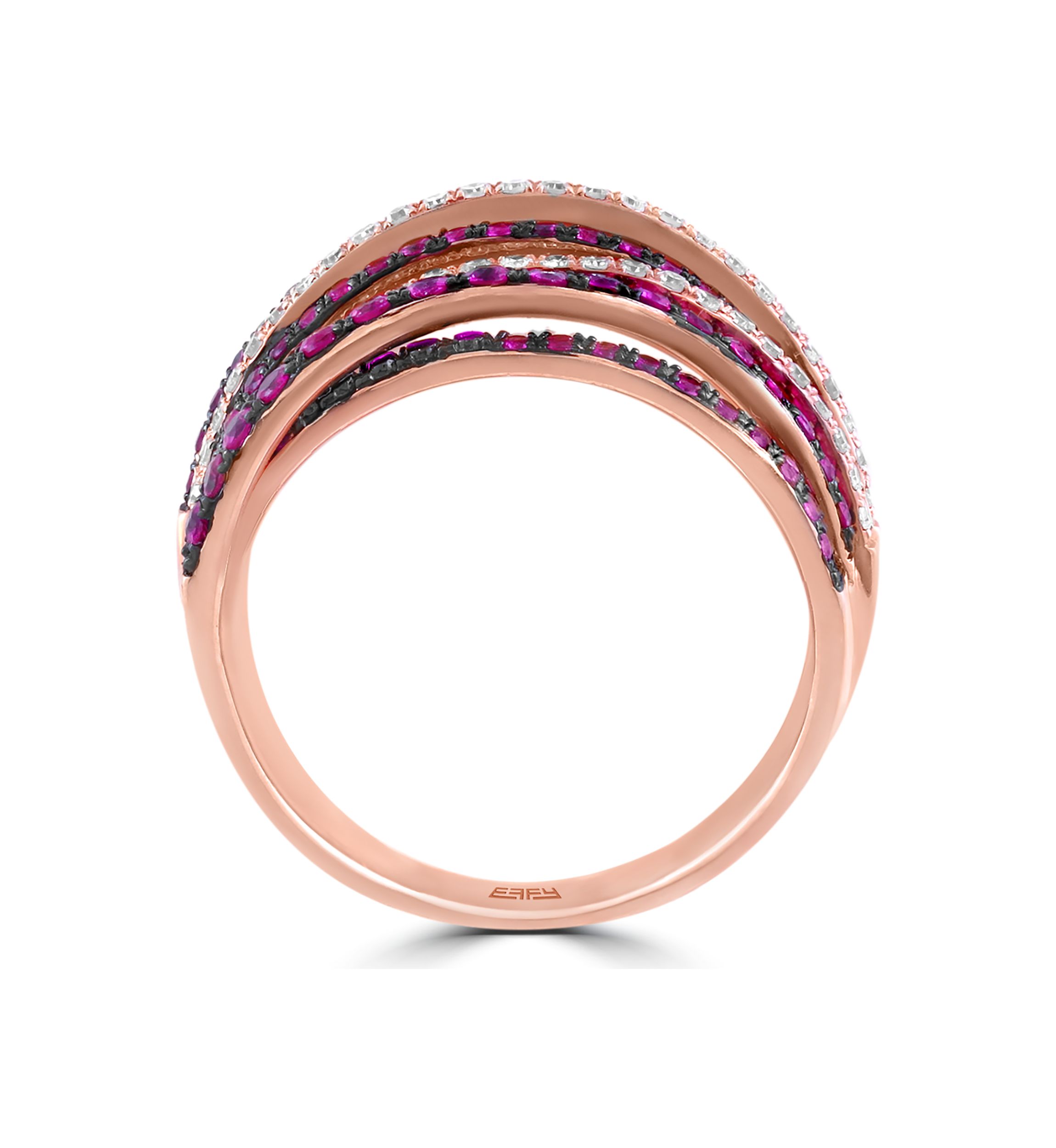 1/3 ct. t.w. Diamond and 3/4 ct. t.w. Ruby Ring in 14K Rose Gold