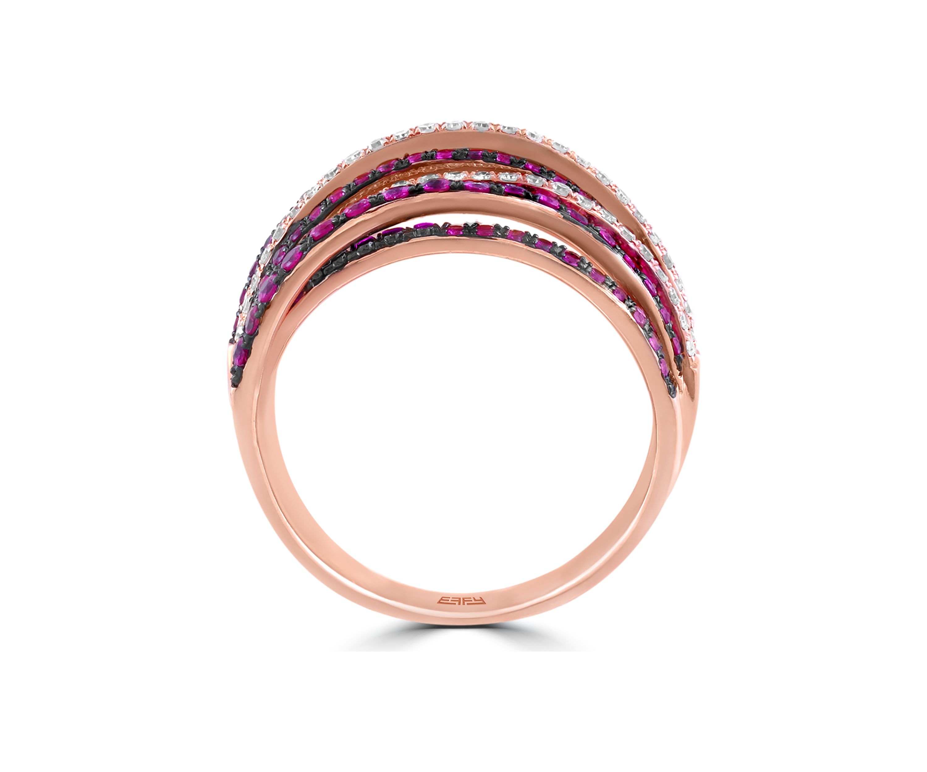 1/3 ct. t.w. Diamond and 3/4 ct. t.w. Ruby Ring in 14K Rose Gold