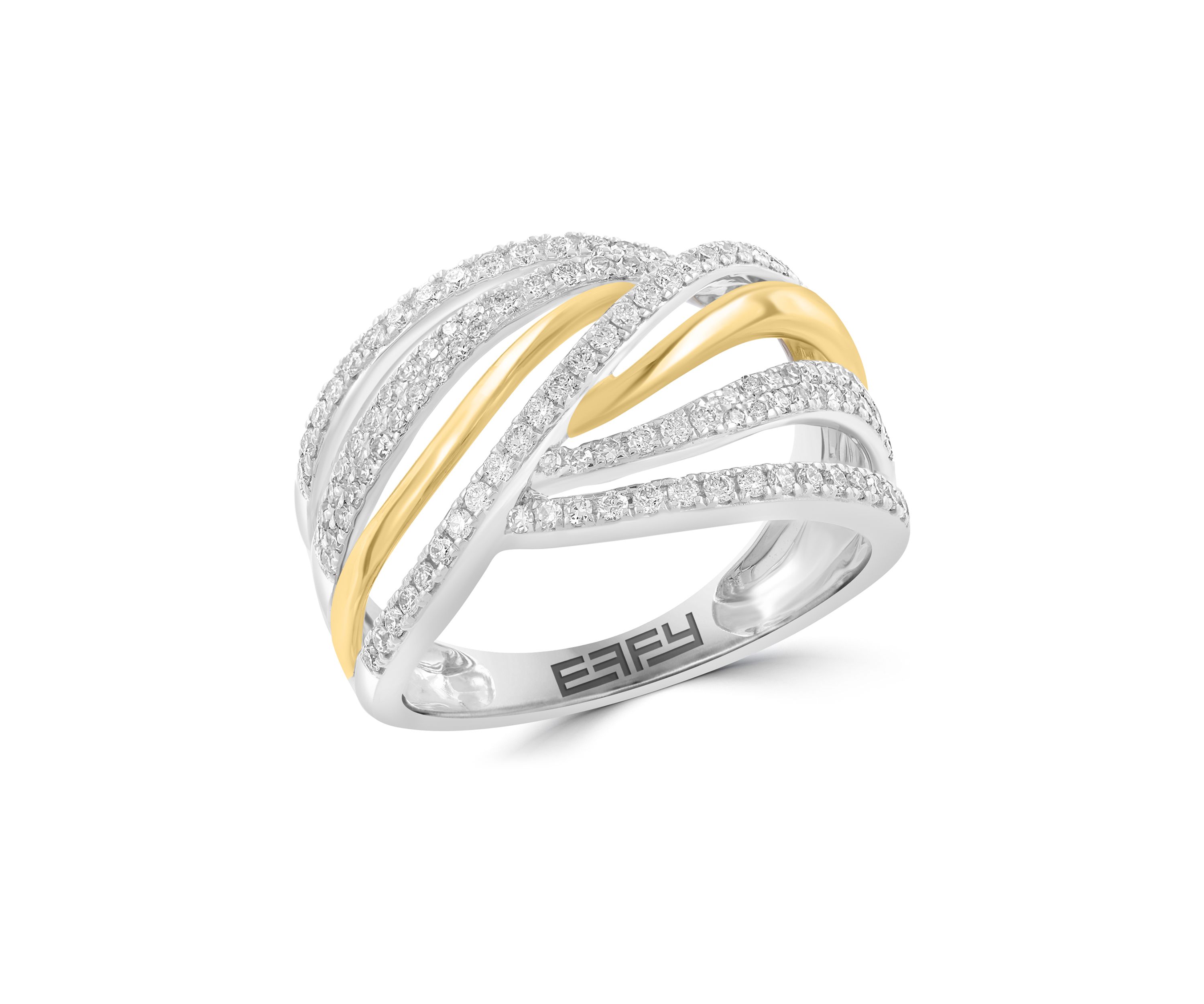 14K White and Yellow Gold Diamond Ring 