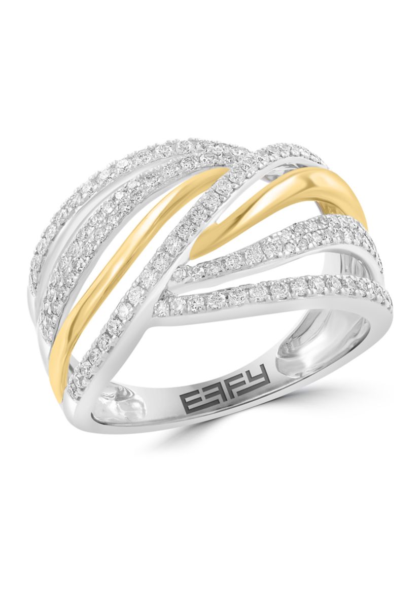 14K White and Yellow Gold Diamond Ring 