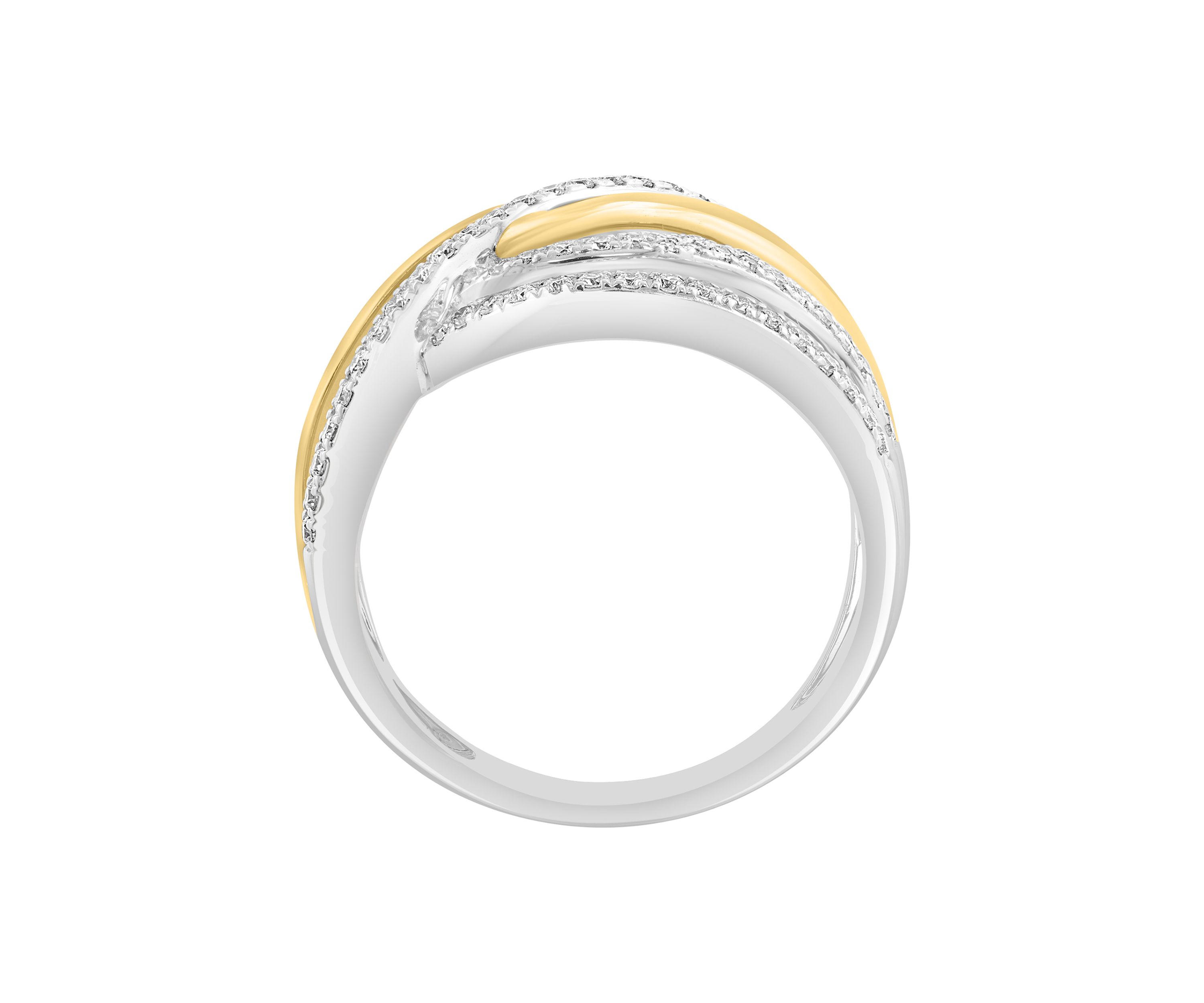 14K White and Yellow Gold Diamond Ring 