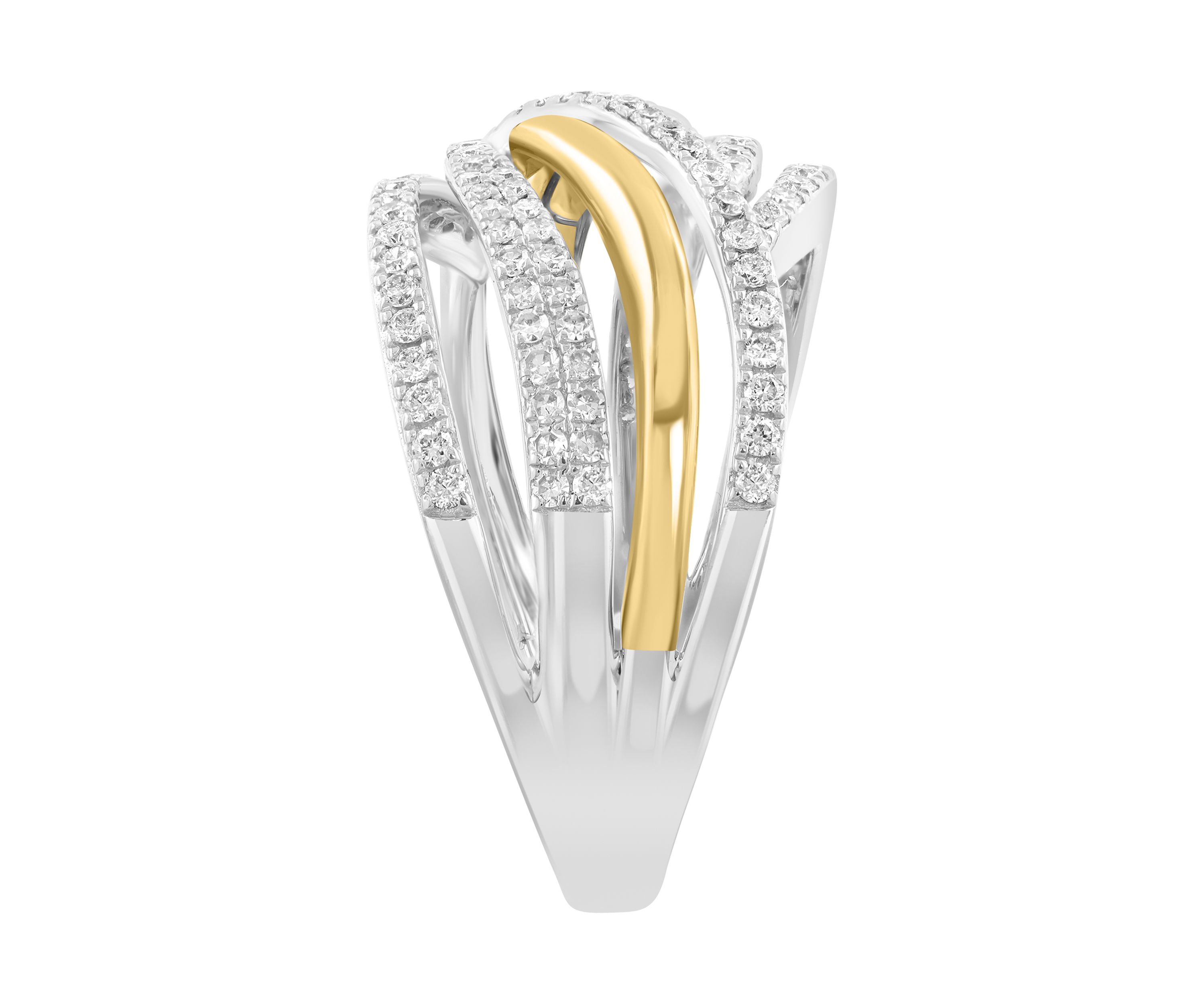 14K White and Yellow Gold Diamond Ring 