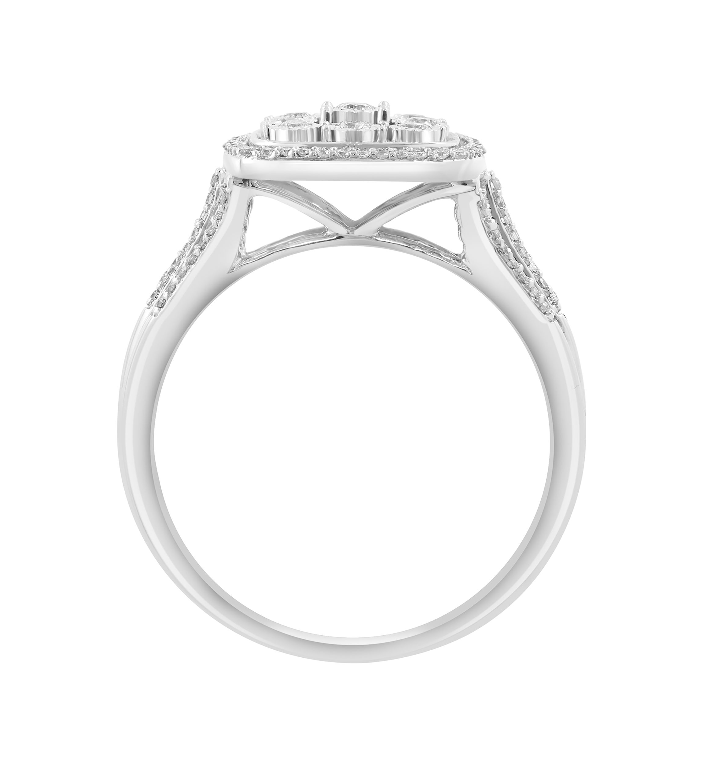 14K White Gold Diamond Ring 