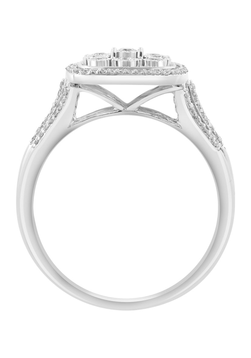 14K White Gold Diamond Ring 