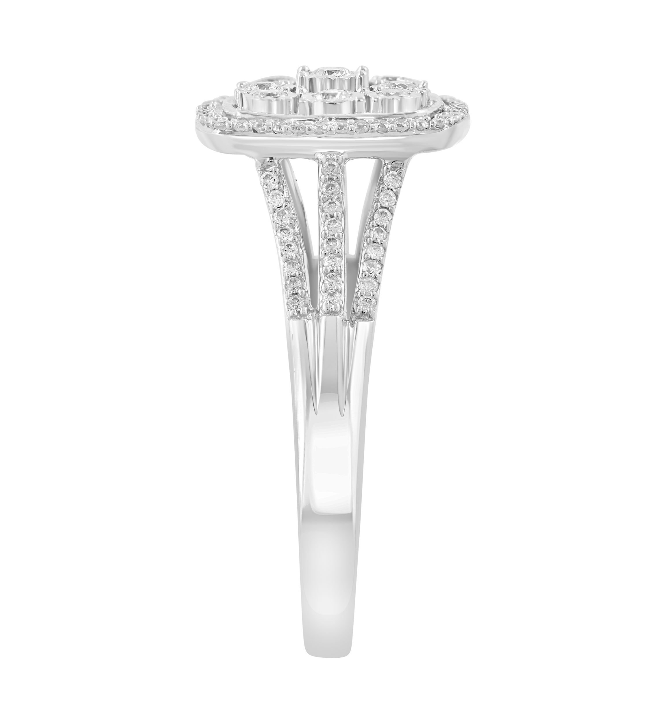 14K White Gold Diamond Ring 