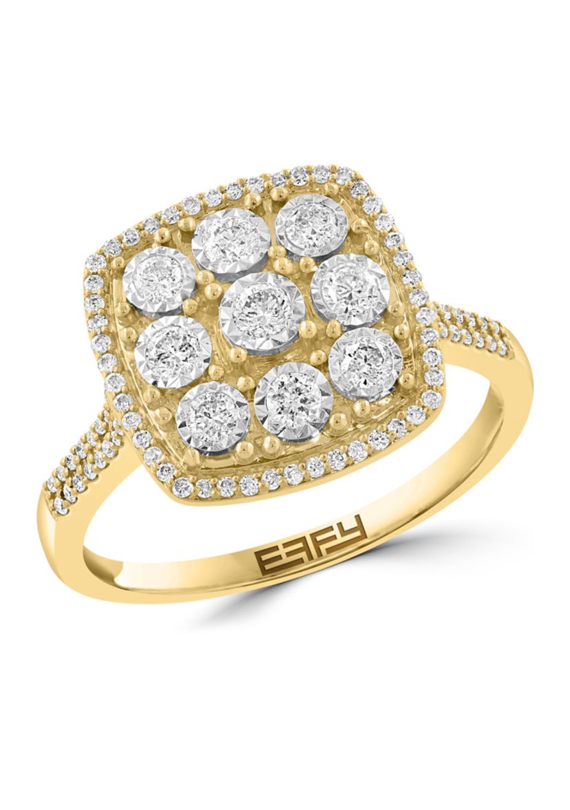  14K White and Yellow Gold Diamond Ring 