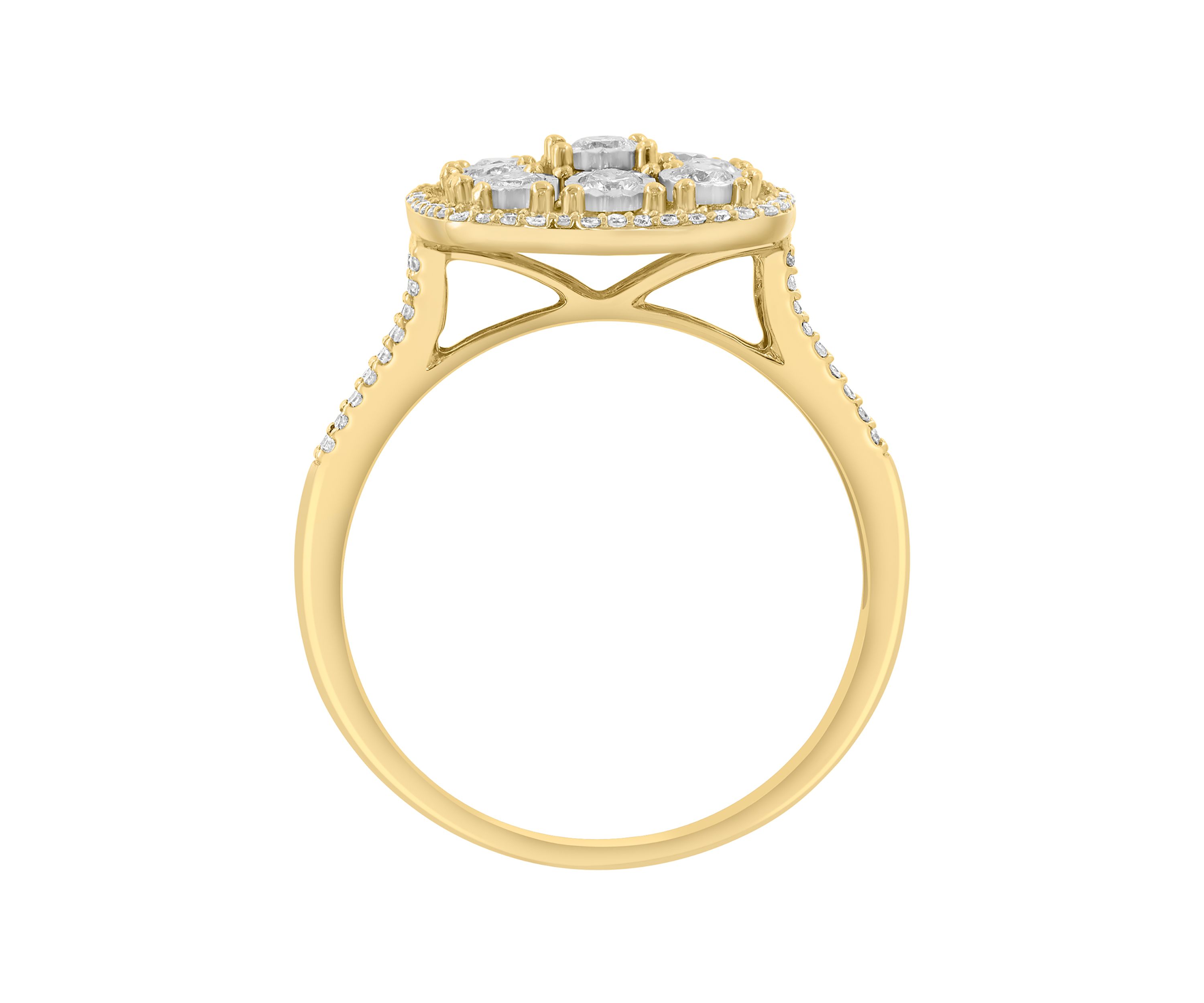  14K White and Yellow Gold Diamond Ring 