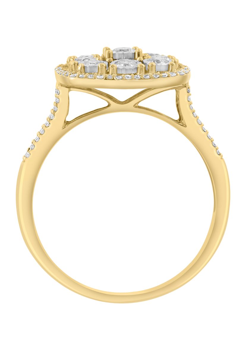  14K White and Yellow Gold Diamond Ring 