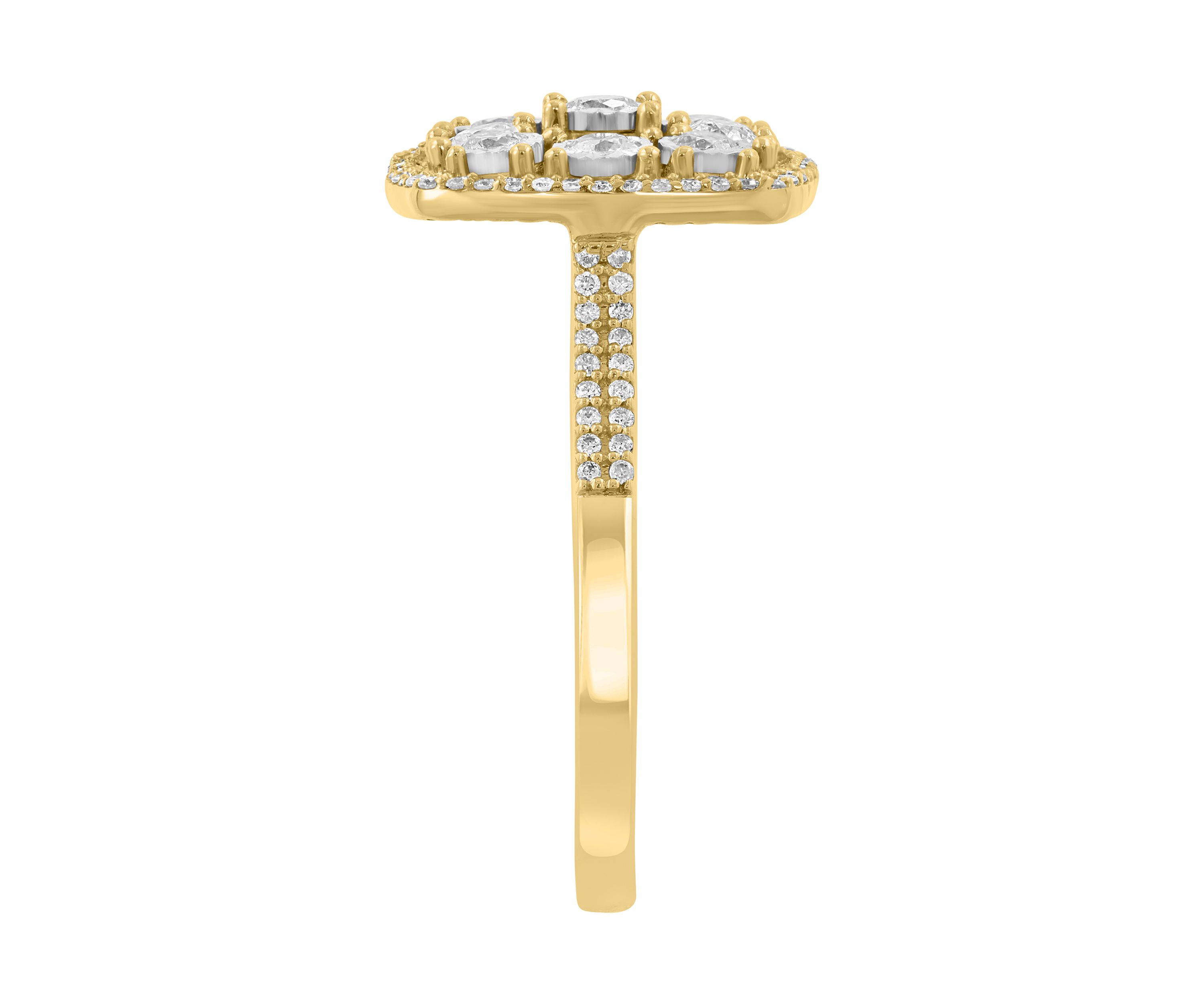  14K White and Yellow Gold Diamond Ring 
