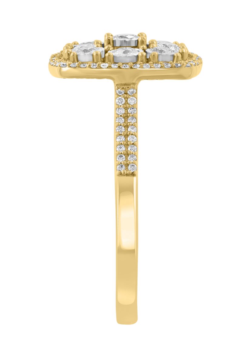  14K White and Yellow Gold Diamond Ring 
