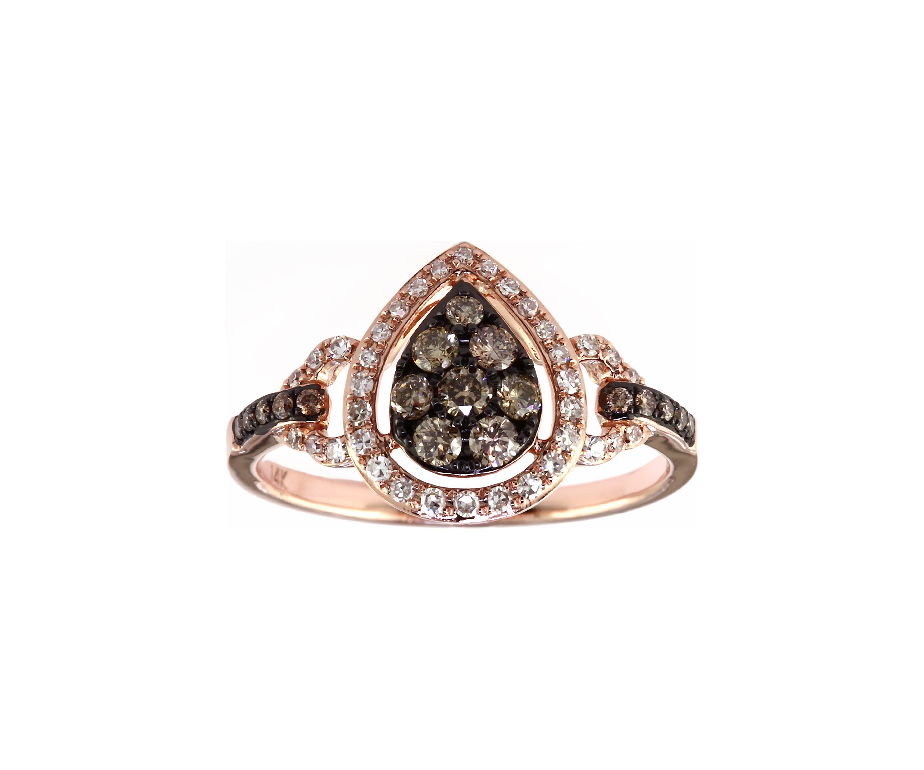 1/2 ct. t.w. Diamond Espresso Ring in 14K Rose Gold 