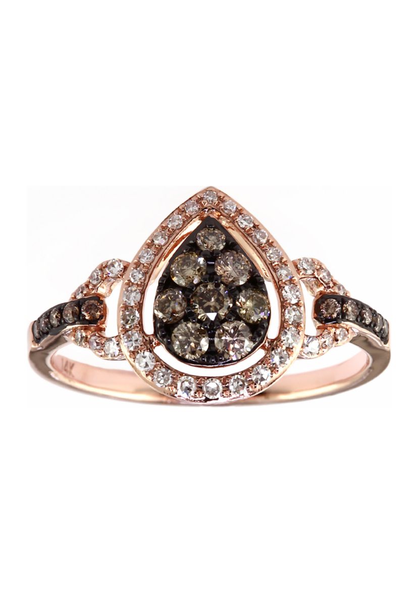1/2 ct. t.w. Diamond Espresso Ring in 14K Rose Gold 