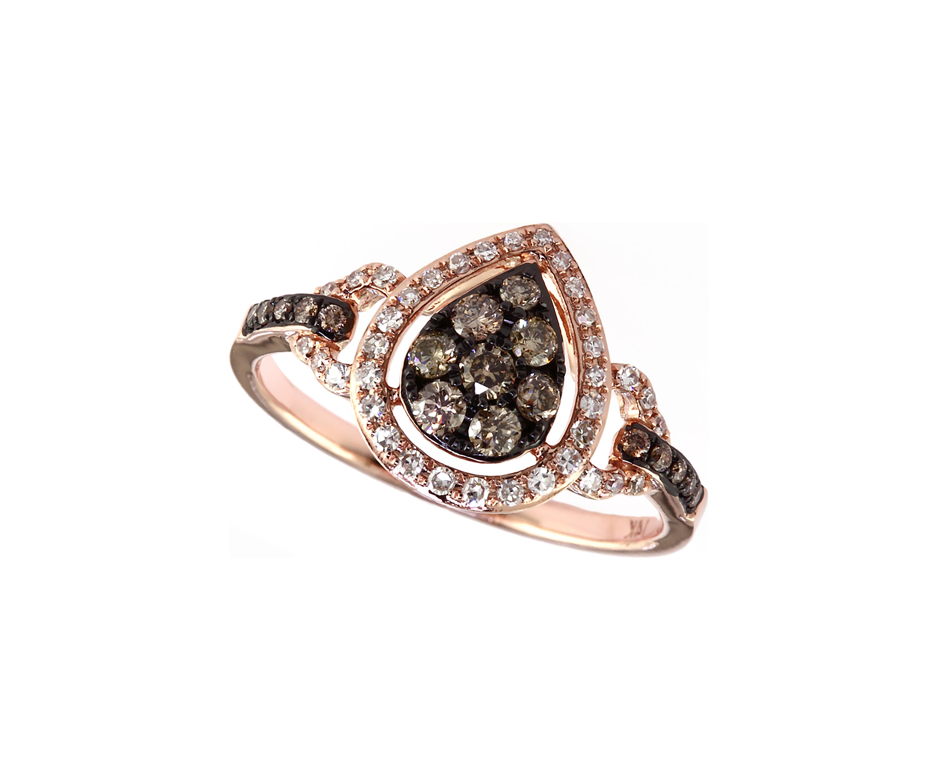 1/2 ct. t.w. Diamond Espresso Ring in 14K Rose Gold 