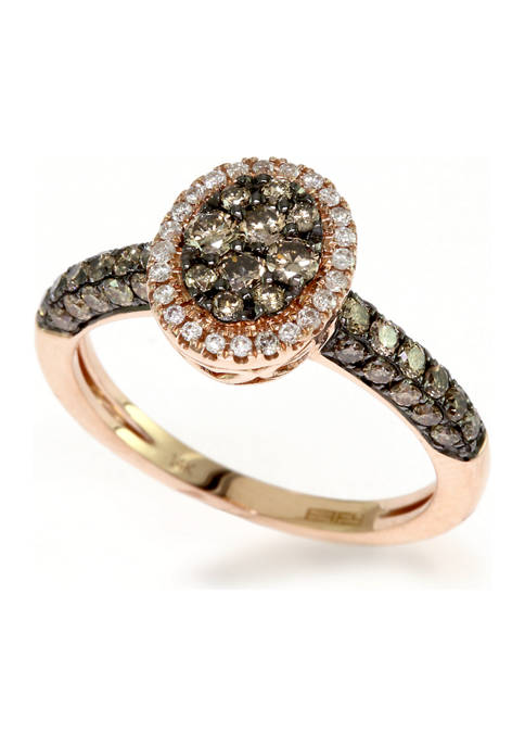 14K Rose Gold 7/8 ct. t.w. Diamond and Espresso Diamond Ring 