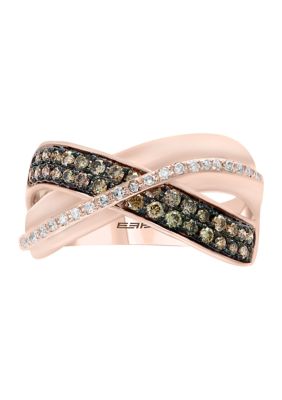 Effy 3/8 Ct. T.w. Diamond Ring In 14K Rose Gold, 7 -  0607649568252