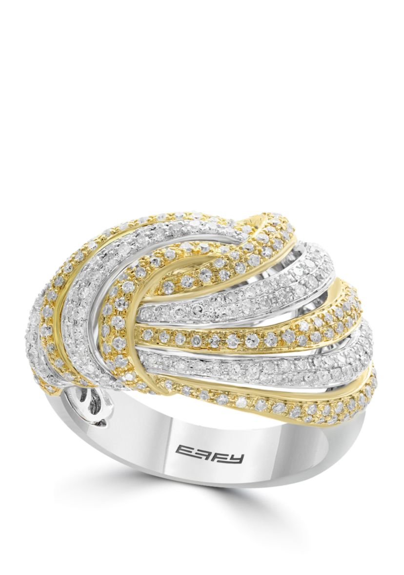 1.12 ct. t.w. Diamond Ring in 14k White and Yellow Gold