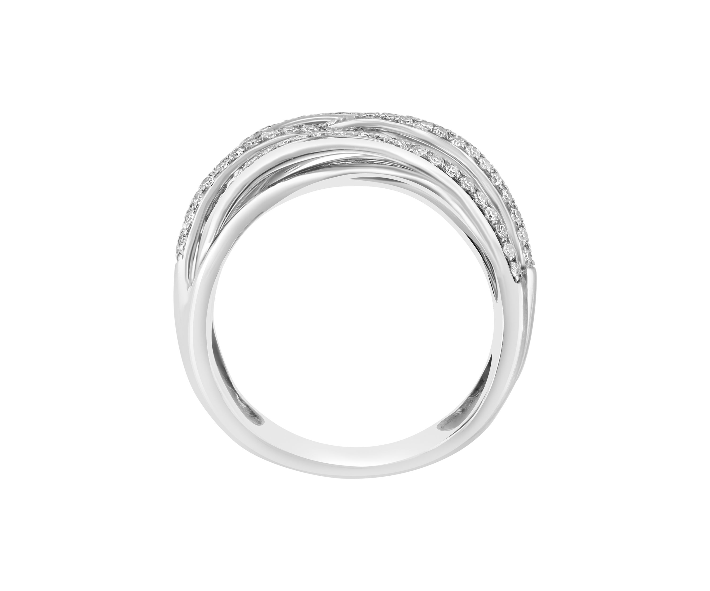 1/2 ct. t.w. Diamond Criss Cross Ring in Sterling Silver