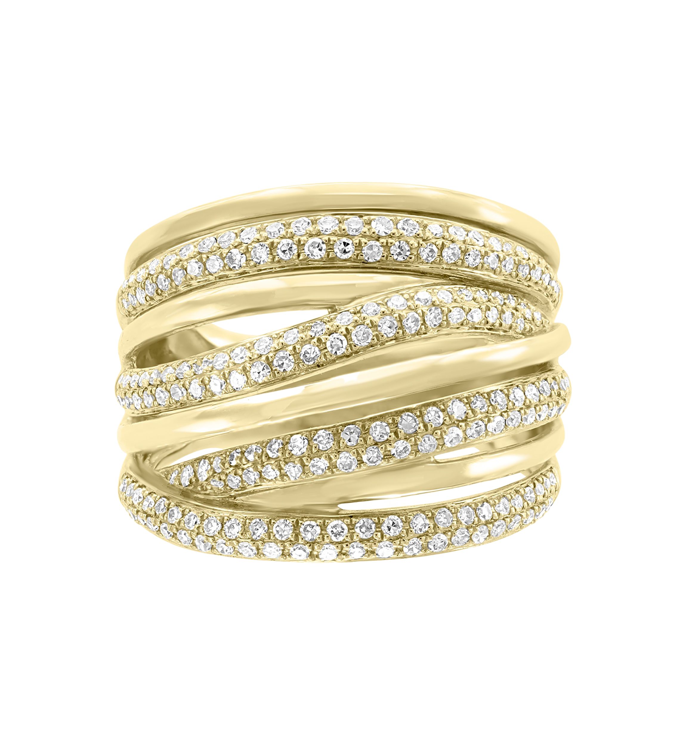 3/4 ct. t.w. Diamond Faux Stacked Ring in 14k Yellow Gold 