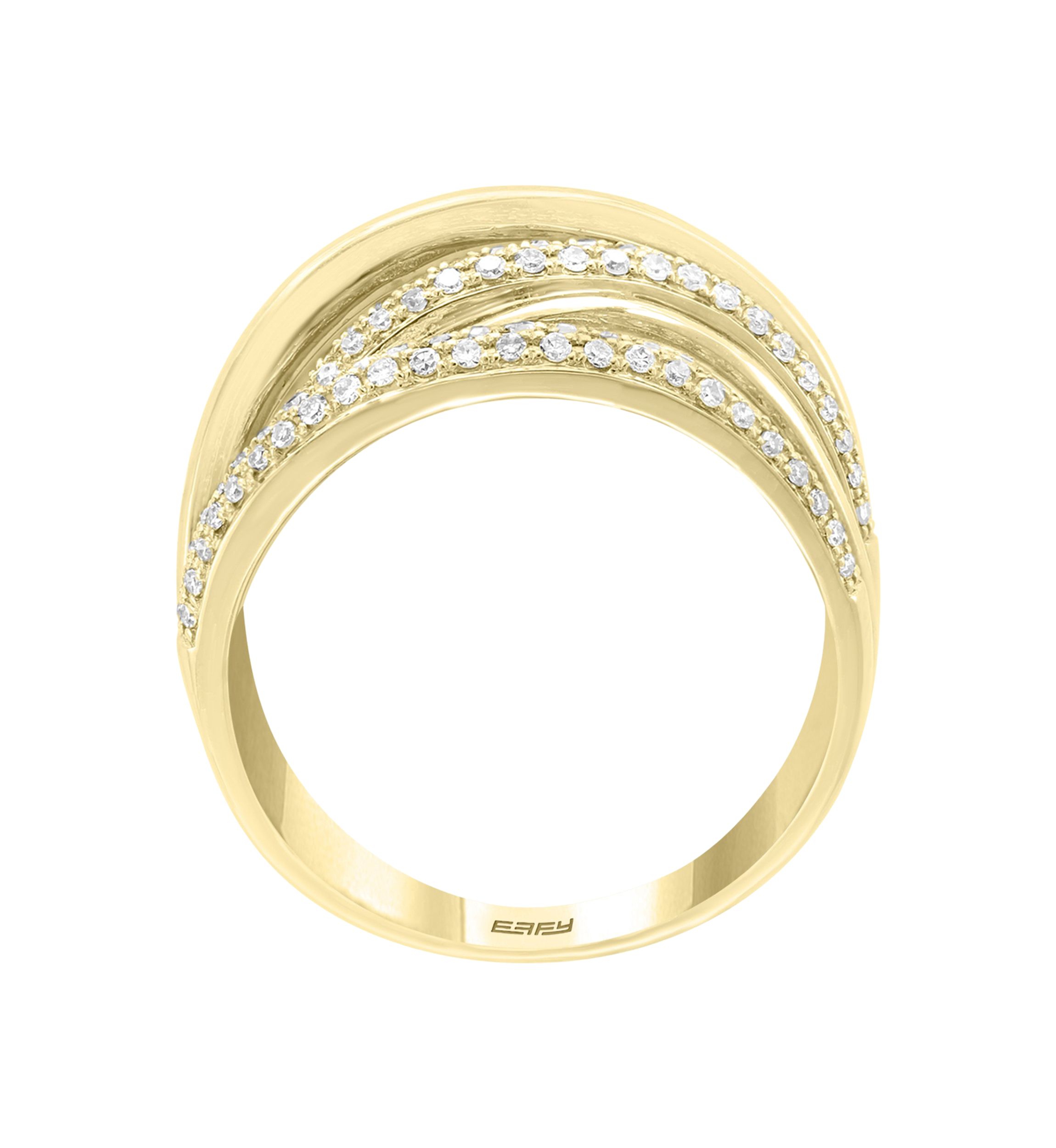 3/4 ct. t.w. Diamond Faux Stacked Ring in 14k Yellow Gold 