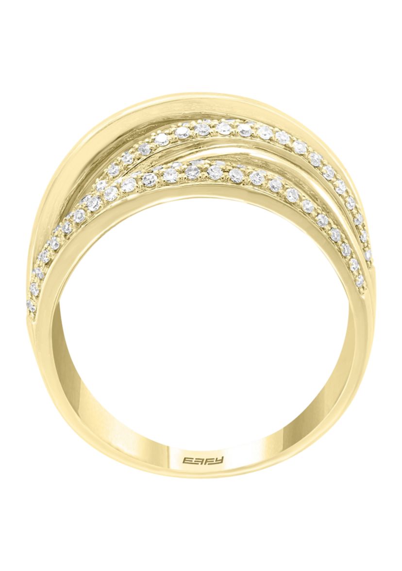 3/4 ct. t.w. Diamond Faux Stacked Ring in 14k Yellow Gold 
