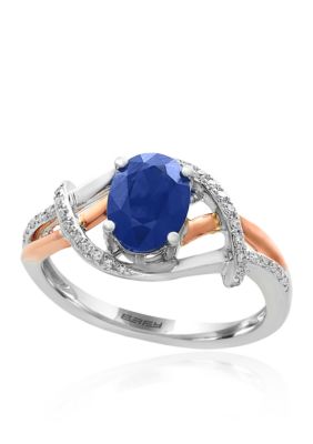 Effy Oval Sapphire & Diamond Ring In 14K White Gold