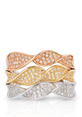 Effy 5/8 Ct. T.w. Diamond Ring In 14K White, Yellow, And Rose Gold, 7 -  0607649945435