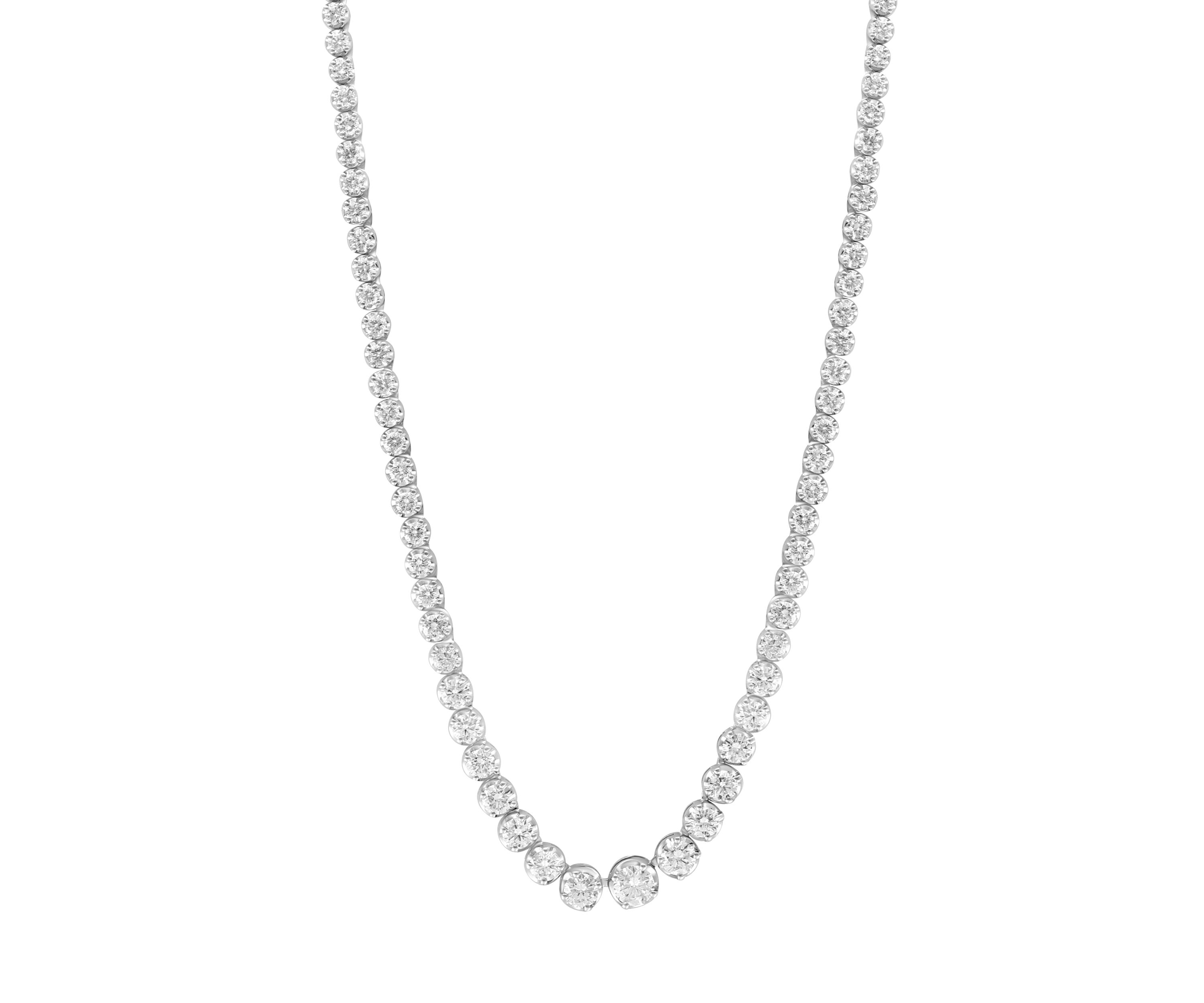  14K White Gold Lab Grown Diamond Necklace