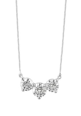 Effy 2.25 ct. t.w. Lab Created Diamond 3 Stone Necklace in 14K White Gold -  5400452XA0GV39HH3