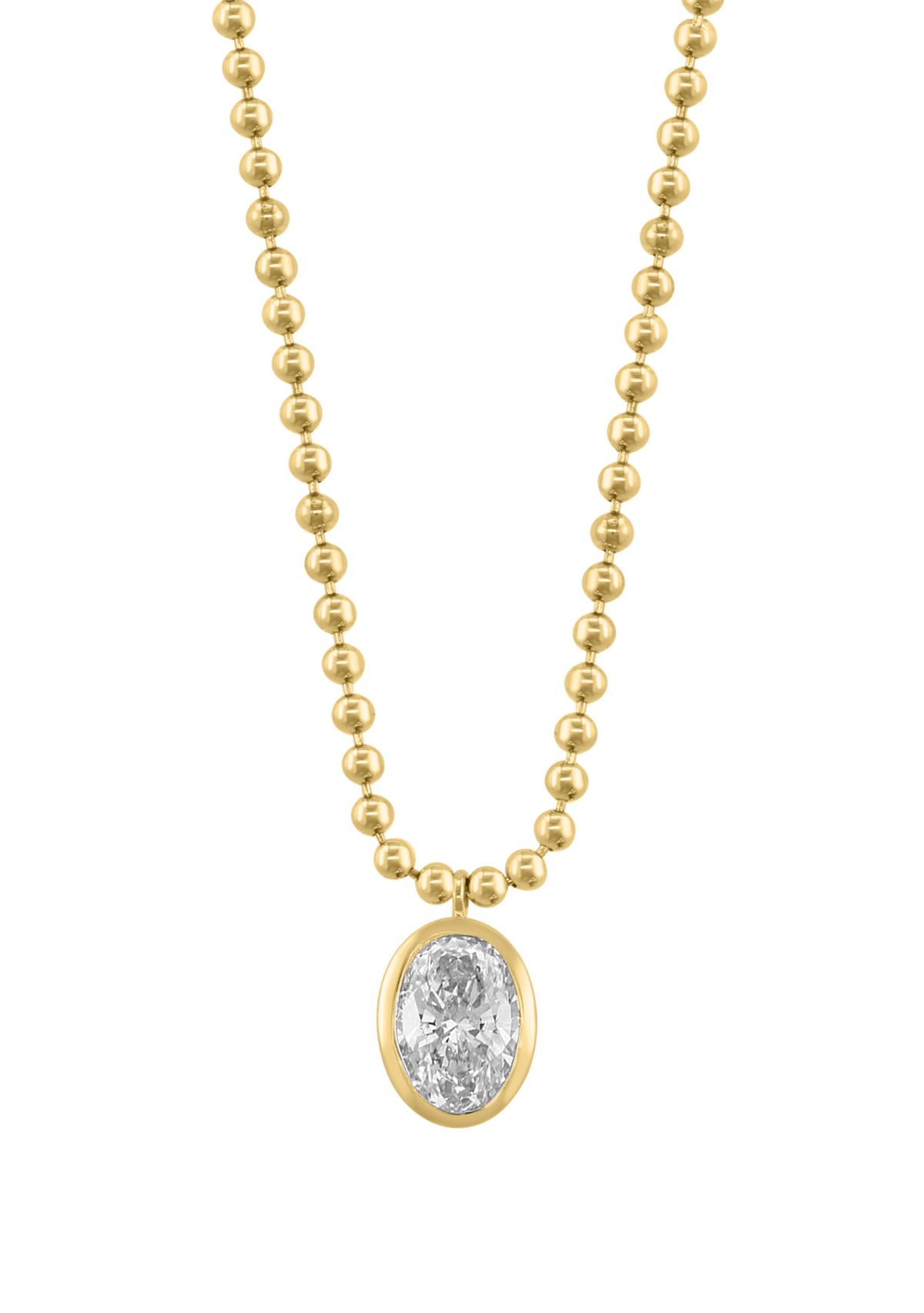 Lab Grown Diamond Necklace in 14K Yellow Gold