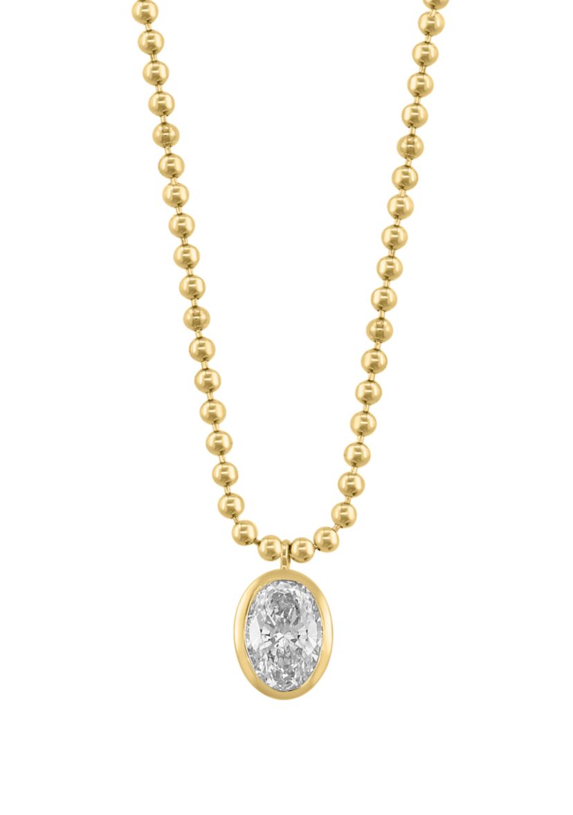 Lab Grown Diamond Necklace in 14K Yellow Gold