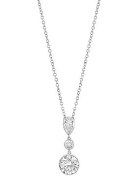 Effy 1.41 ct. t.w. Lab Grown Diamond Three Stone Pendant Necklace in 14K White Gold -  5400452XA0JK07HH3