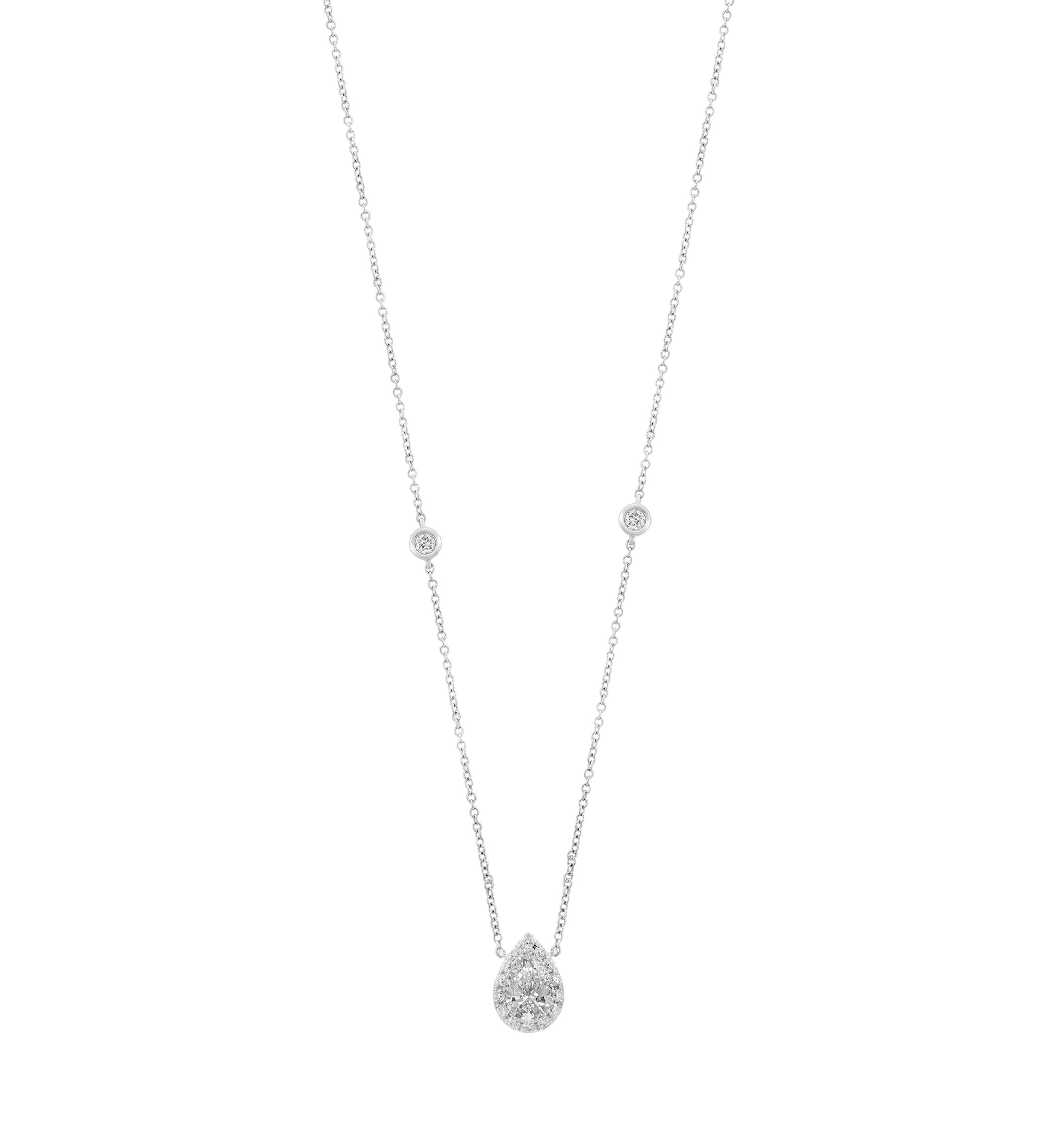 14K White Gold Lab Diamond Necklace