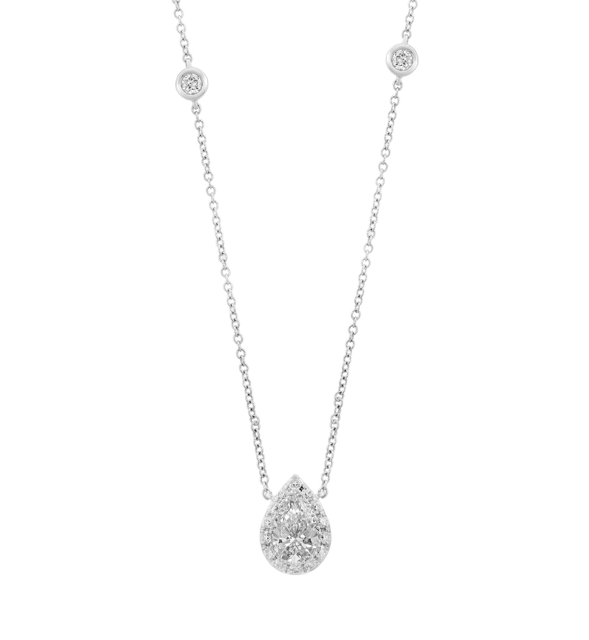 14K White Gold Lab Diamond Necklace