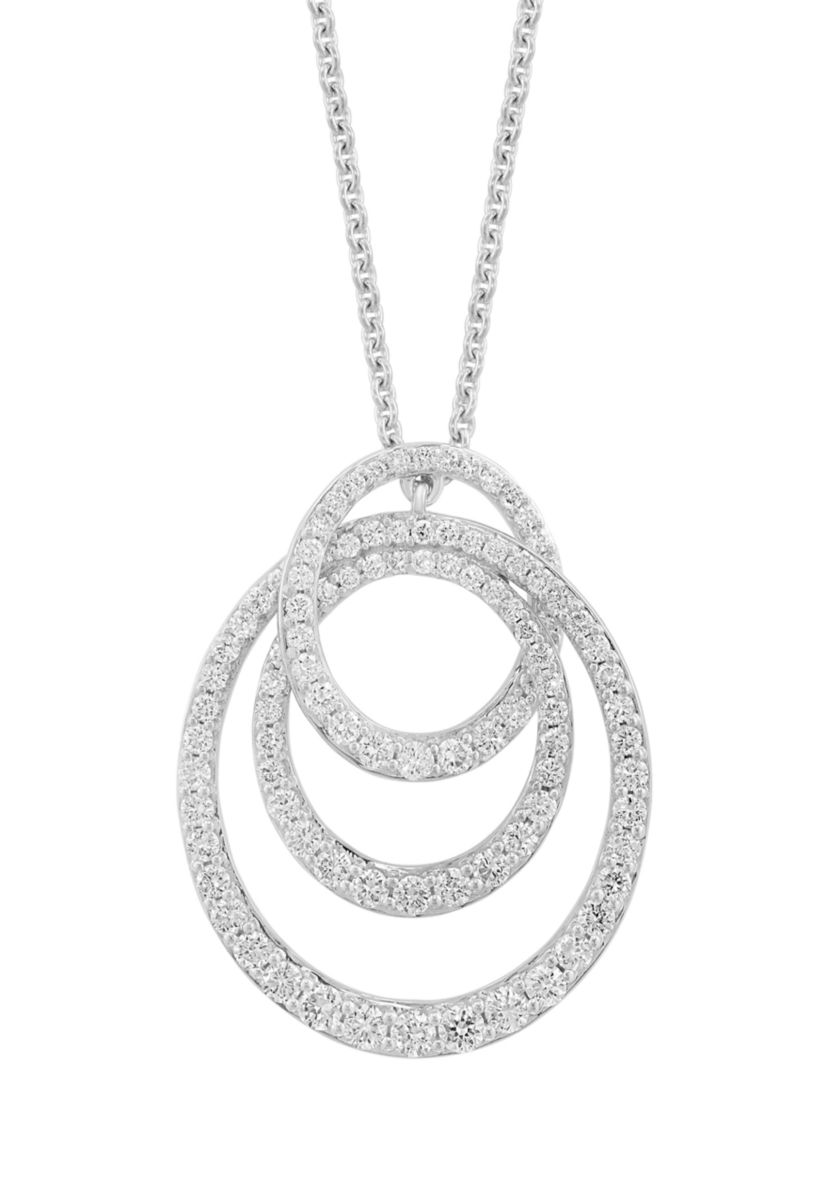 Lab Created 14K White Gold Lab Diamond Necklace 