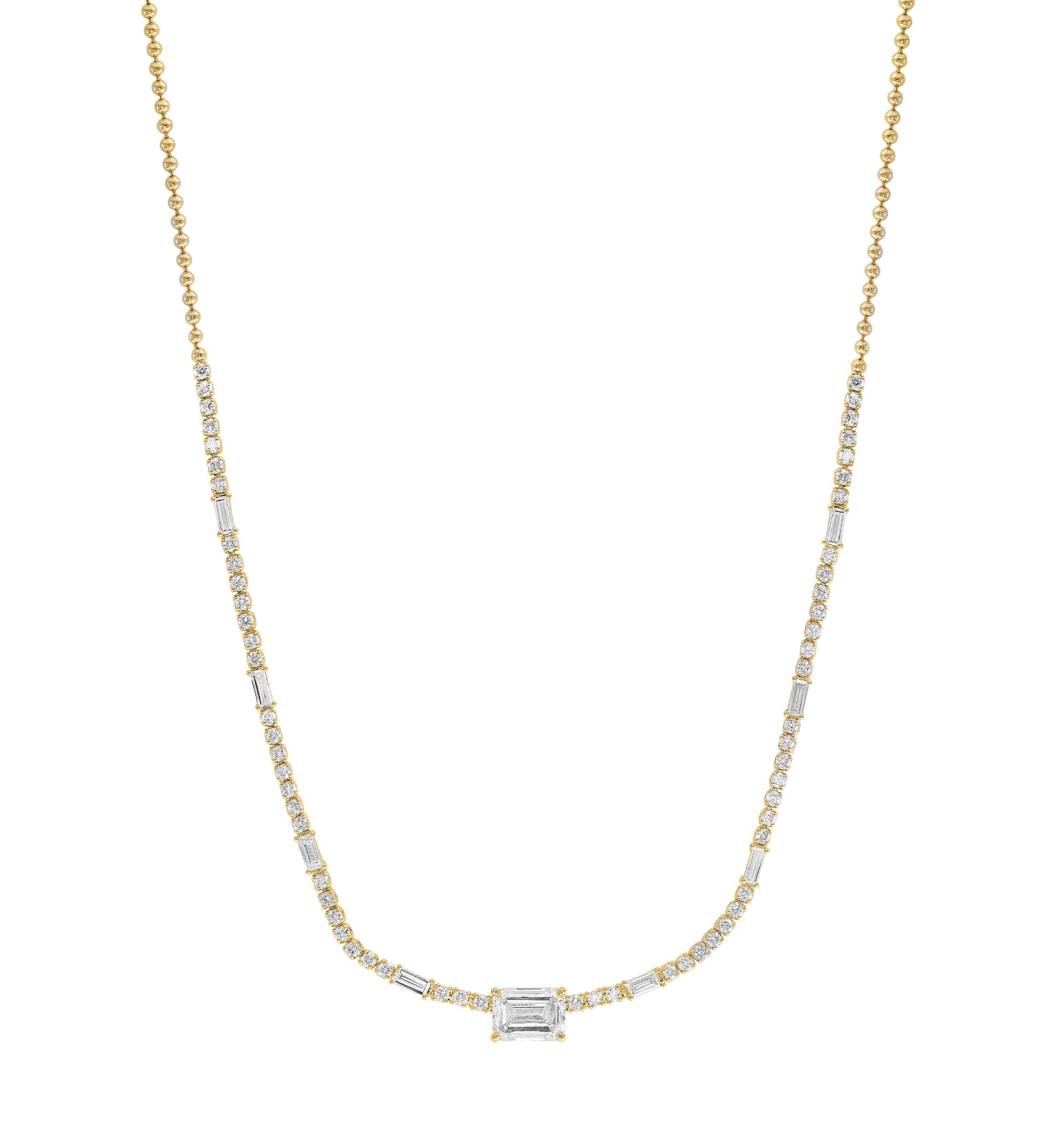14K Yellow Gold Lab Grown Diamond Necklace