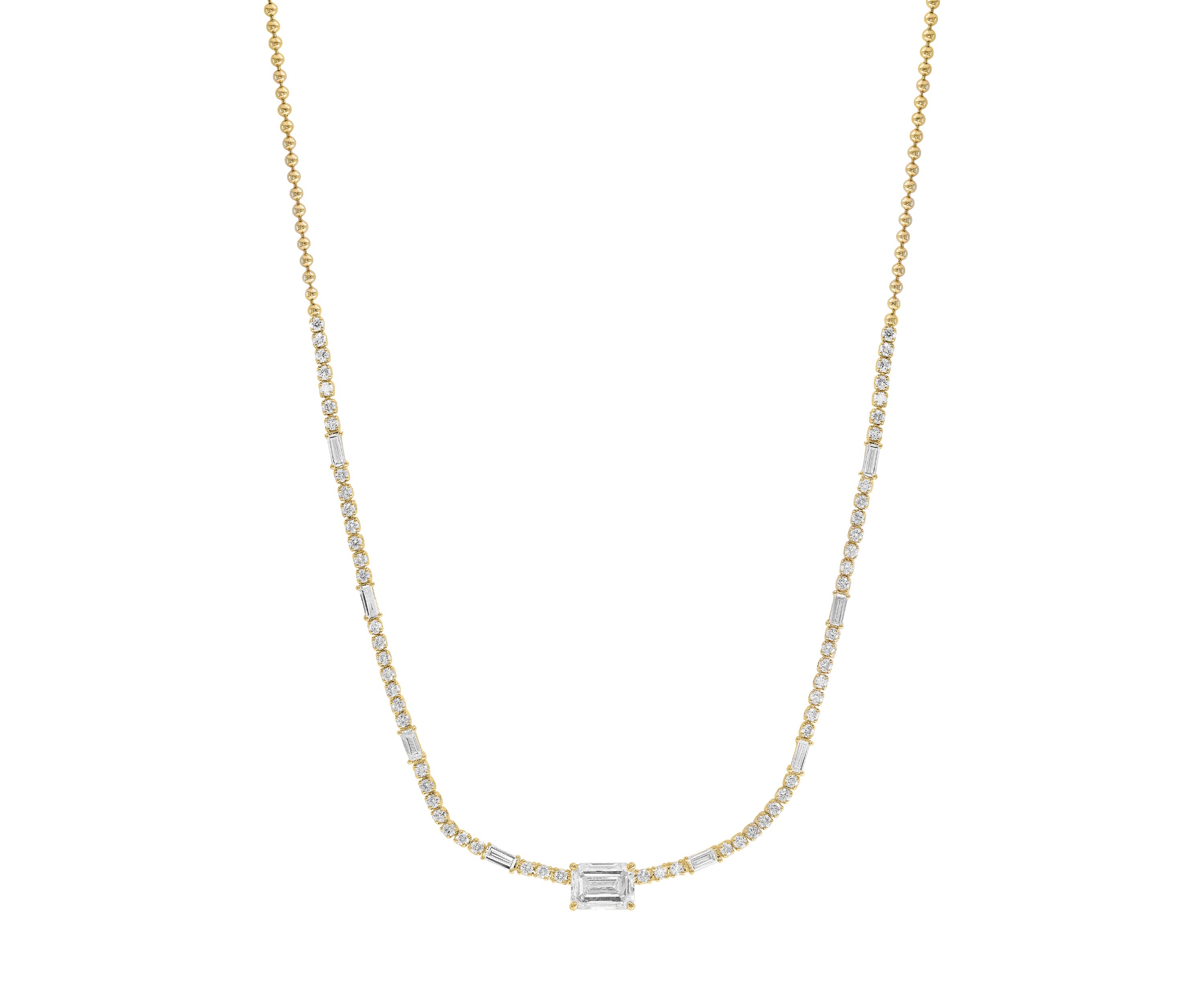 14K Yellow Gold Lab Grown Diamond Necklace