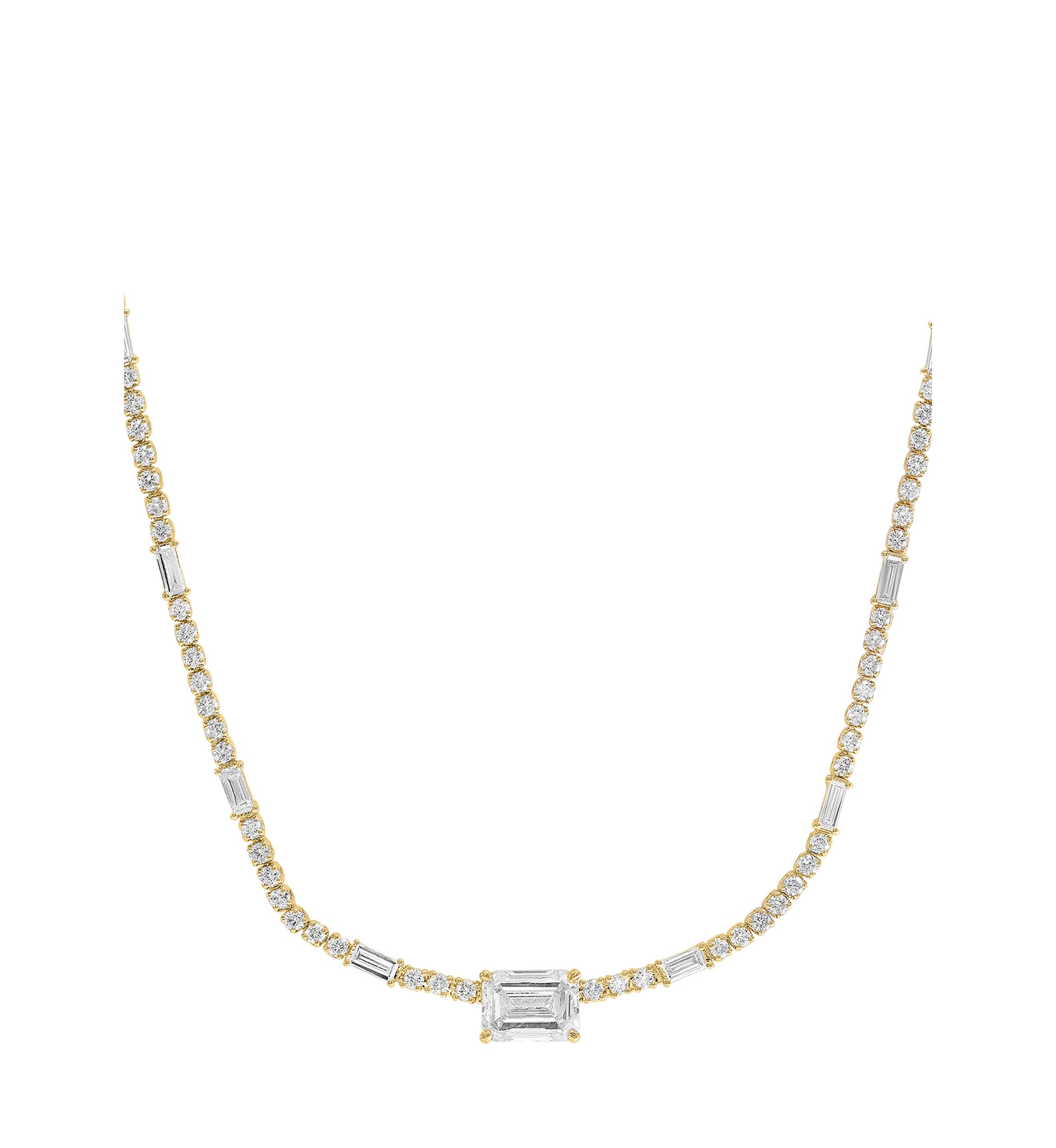14K Yellow Gold Lab Grown Diamond Necklace
