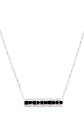 Effy 1/8 Ct. T.w. Diamond Bar Pendant Necklace In 14K White Gold