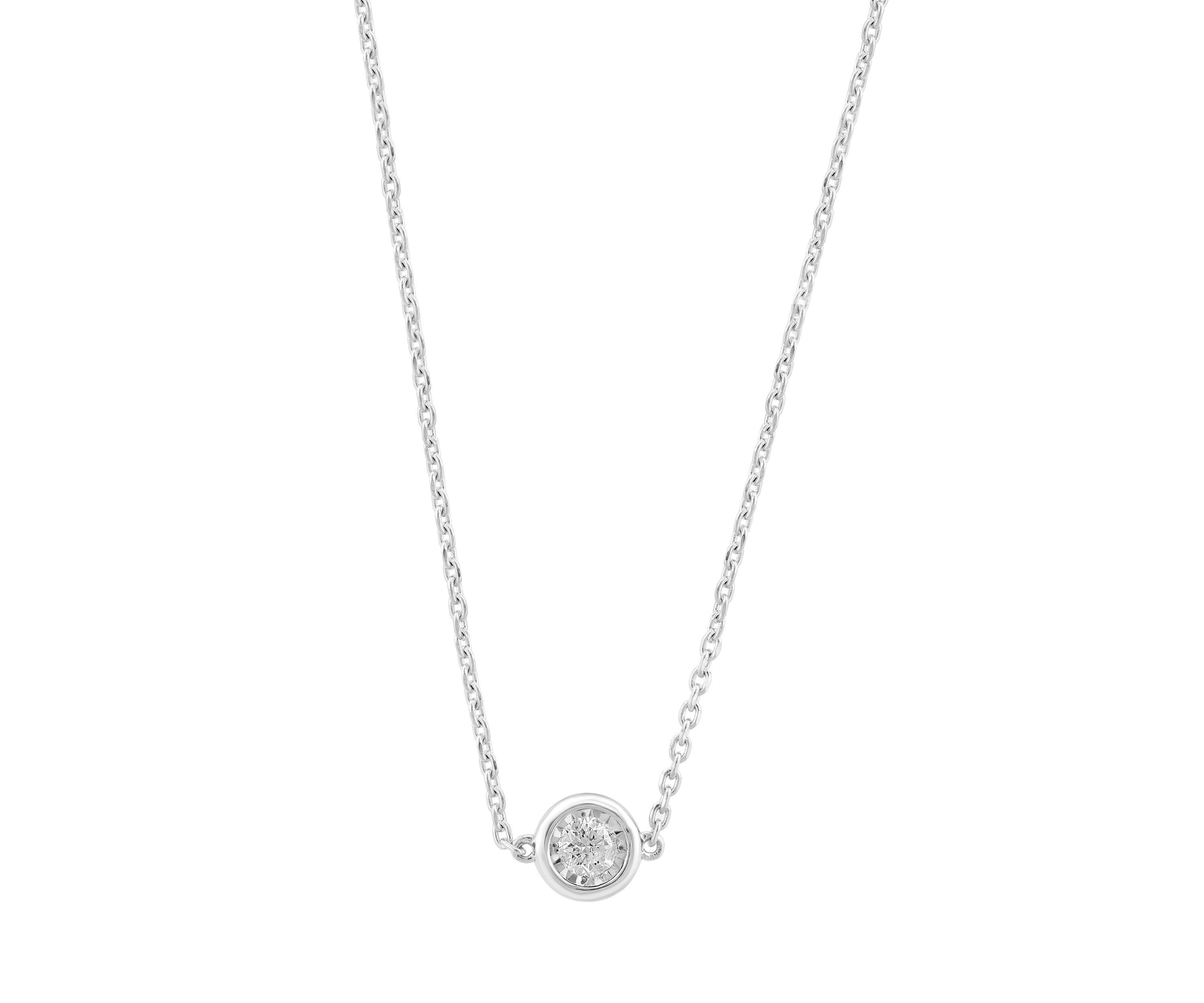 1/4 ct. t.w. Diamond Round Pendant Necklace in Sterling Silver