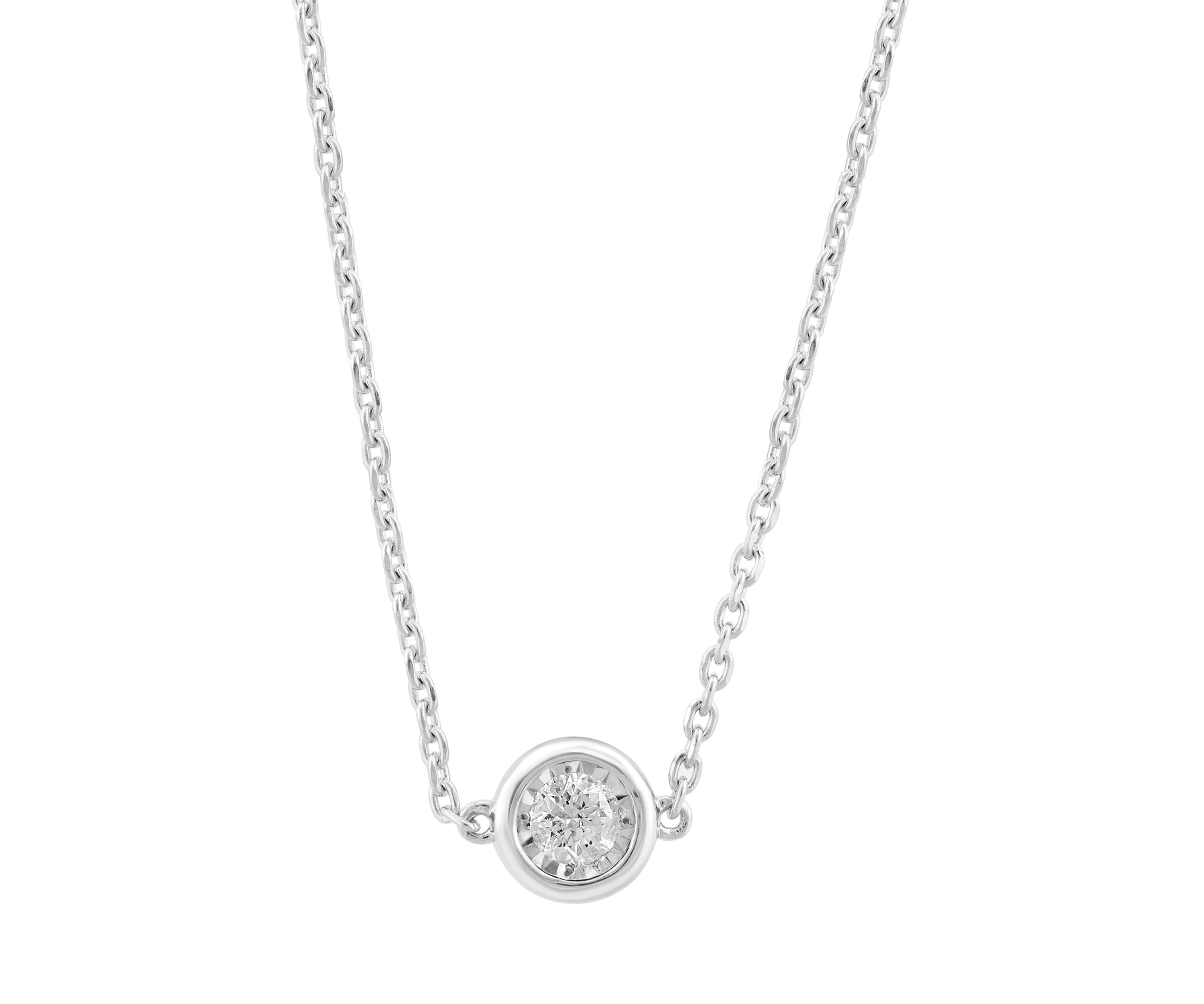 1/4 ct. t.w. Diamond Round Pendant Necklace in Sterling Silver