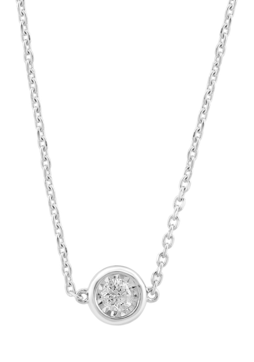 1/4 ct. t.w. Diamond Round Pendant Necklace in Sterling Silver