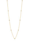 Sterling Silver/14K Gold Plate 36 Inch Diamond Necklace 