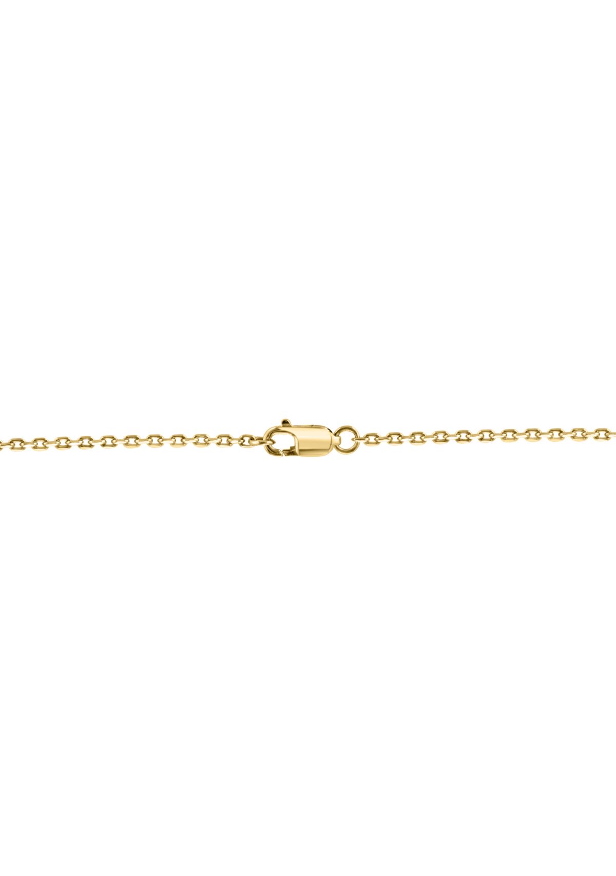 Sterling Silver/14K Gold Plate 32" Diamond Necklace 