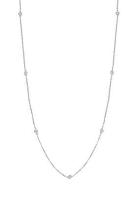Effy 1/4 Ct. T.w. Diamond Station Necklace In Sterling Silver