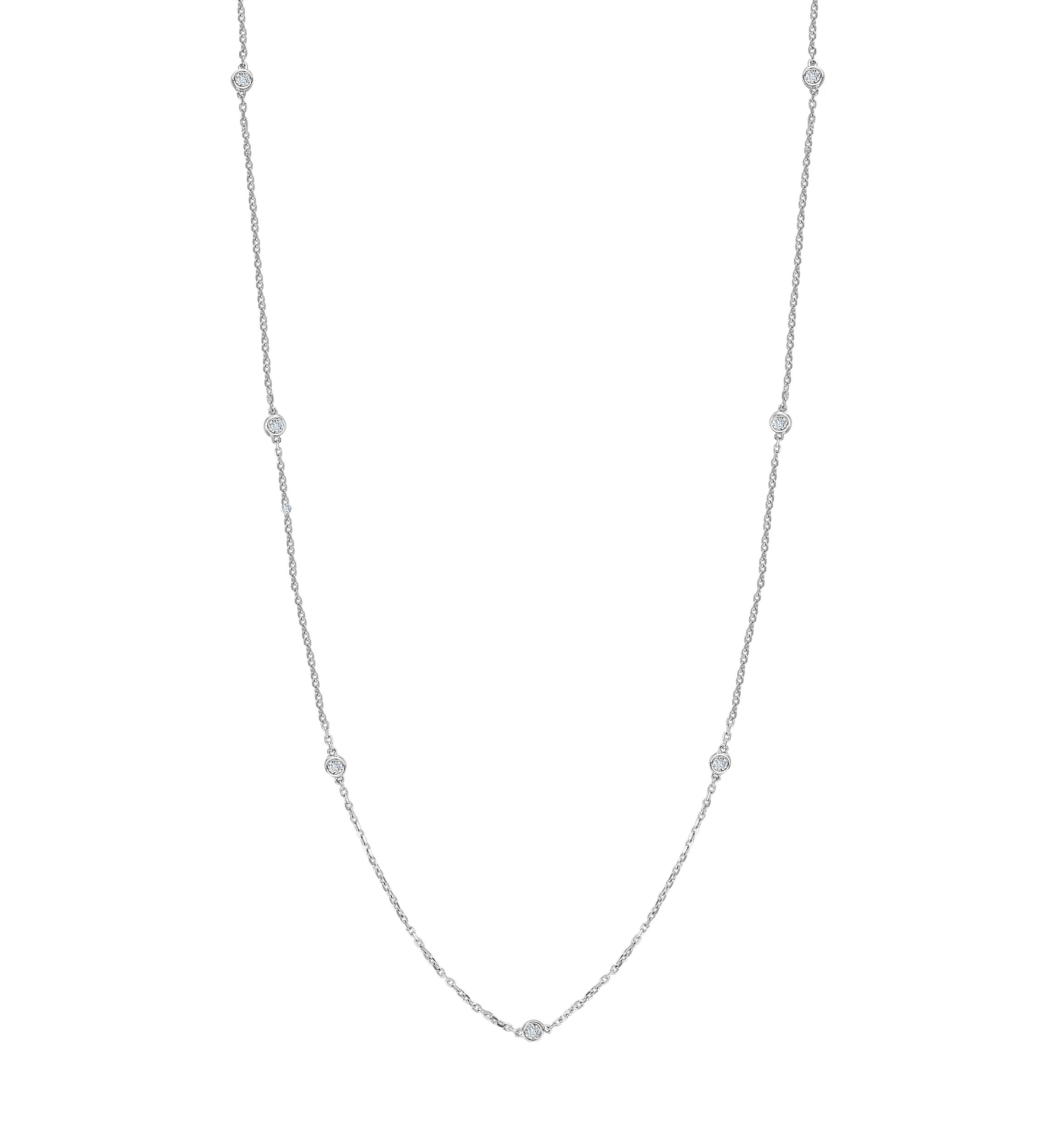 1/4 ct. t.w. Diamond Station Necklace in Sterling Silver 