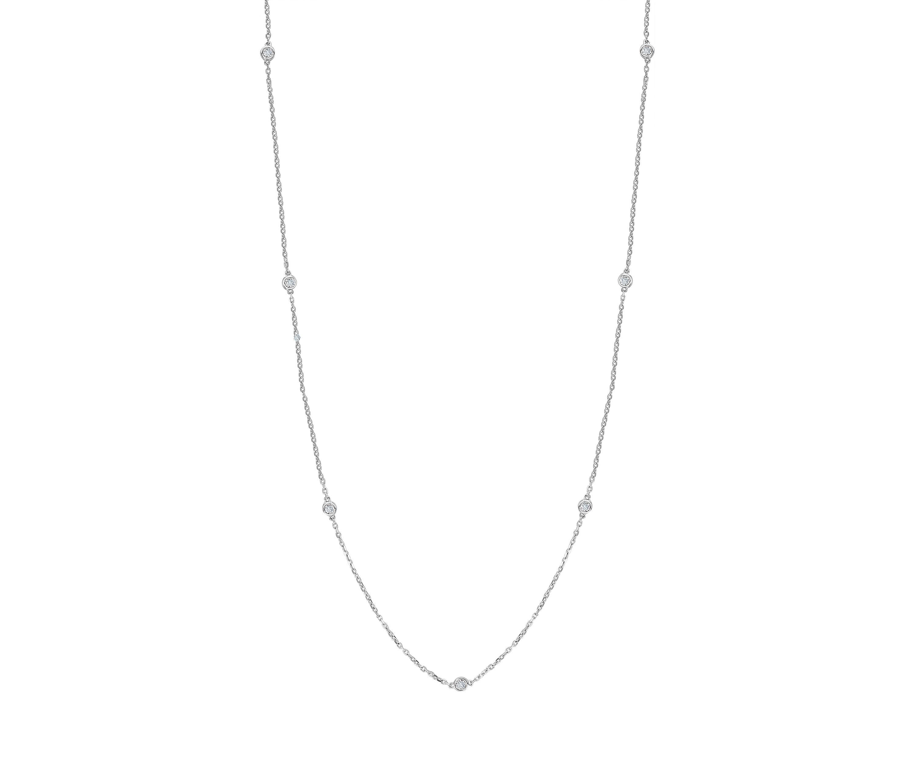 1/4 ct. t.w. Diamond Station Necklace in Sterling Silver 