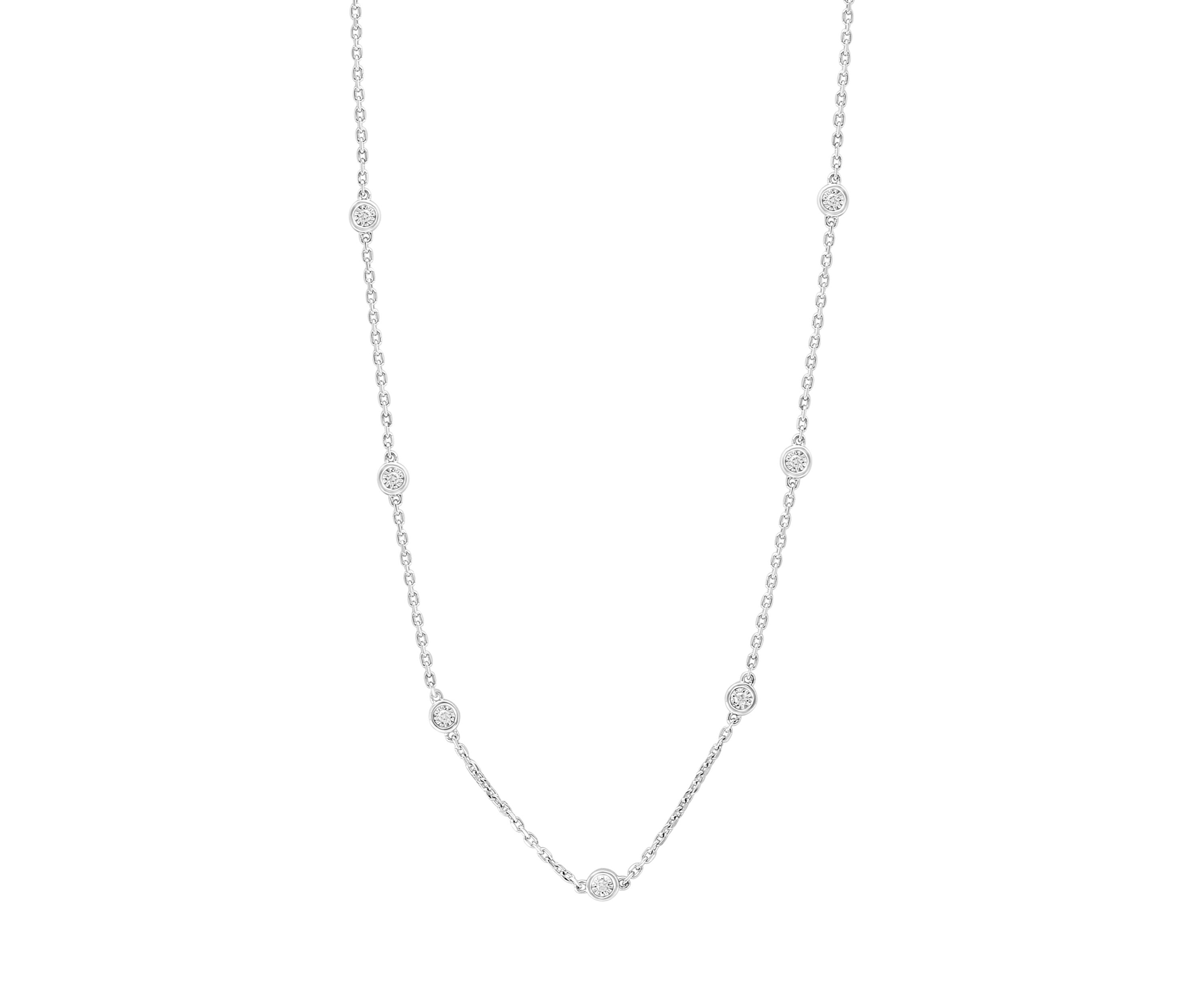 1/4 ct. t.w. Diamond Miracle Set Station Necklace in Sterling Silver