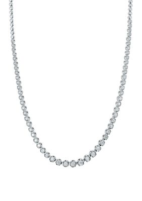 Effy 2 Ct. T.w. Diamond Tennis Necklace In Sterling Silver